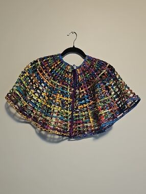 African Ankara Colorful Woven Webbed Capelet/ Cape